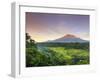 Indonesia, Bali, Redang, View of Rice Terraces and Gunung Agung Volcano-Michele Falzone-Framed Photographic Print