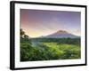 Indonesia, Bali, Redang, View of Rice Terraces and Gunung Agung Volcano-Michele Falzone-Framed Photographic Print