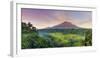 Indonesia, Bali, Redang, View of Rice Terraces and Gunung Agung Volcano-Michele Falzone-Framed Photographic Print