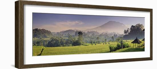 Indonesia, Bali, Sidemen, Iseh, Rice Fields and Gunung Agung Volcano-Michele Falzone-Framed Photographic Print