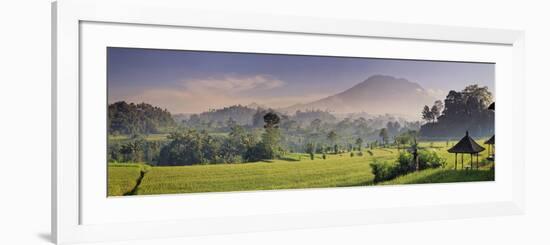 Indonesia, Bali, Sidemen, Iseh, Rice Fields and Gunung Agung Volcano-Michele Falzone-Framed Photographic Print