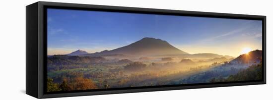 Indonesia, Bali, Sidemen, Sidemen Valley and Gunung Agung Volcano-Michele Falzone-Framed Stretched Canvas