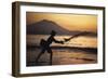 Indonesia, Bali, Silhouette of Fisherman Fishing at Sanur Beach-Dave Bartruff-Framed Photographic Print