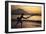 Indonesia, Bali, Silhouette of Fisherman Fishing at Sanur Beach-Dave Bartruff-Framed Photographic Print