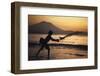 Indonesia, Bali, Silhouette of Fisherman Fishing at Sanur Beach-Dave Bartruff-Framed Photographic Print