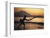 Indonesia, Bali, Silhouette of Fisherman Fishing at Sanur Beach-Dave Bartruff-Framed Photographic Print