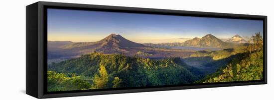 Indonesia, Bali, the Caldera of Gunung Batur Volcano and Danau Batur Lake-Michele Falzone-Framed Stretched Canvas