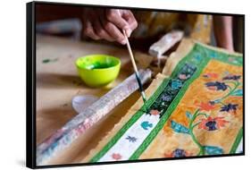 Indonesia, Bali. Traditional handicraft village of Tohpati specializing in hand made batik fabric.-Cindy Miller Hopkins-Framed Stretched Canvas
