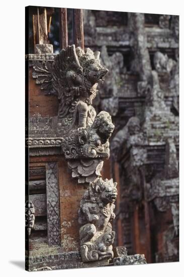 Indonesia, Bali, Ubud, Carvings in Temple in Monkey Forest Sanctuary-Paul Souders-Stretched Canvas