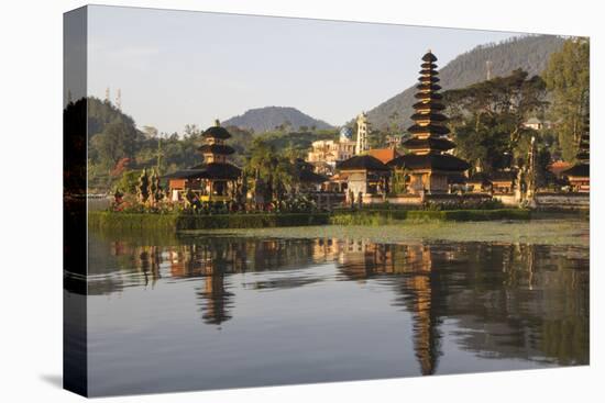 Indonesia, Bali. Water Temple Complex, Ulun Danu Temple in Lake Bratan-Emily Wilson-Stretched Canvas