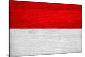 Indonesia Flag Design with Wood Patterning - Flags of the World Series-Philippe Hugonnard-Stretched Canvas