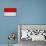 Indonesia Flag Design with Wood Patterning - Flags of the World Series-Philippe Hugonnard-Art Print displayed on a wall