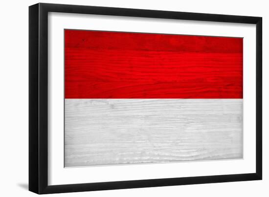 Indonesia Flag Design with Wood Patterning - Flags of the World Series-Philippe Hugonnard-Framed Art Print