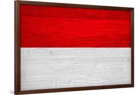 Indonesia Flag Design with Wood Patterning - Flags of the World Series-Philippe Hugonnard-Framed Art Print