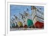 Indonesia, Jakarta, Old Harbor. Moored boats.-Jaynes Gallery-Framed Photographic Print