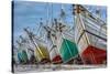 Indonesia, Jakarta, Old Harbor. Moored boats.-Jaynes Gallery-Stretched Canvas