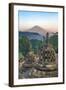 Indonesia, Java, Borobudur. Early Morning Sun Shines on the Dormant Stratovolcano-Nigel Pavitt-Framed Photographic Print