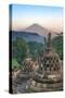 Indonesia, Java, Borobudur. Early Morning Sun Shines on the Dormant Stratovolcano-Nigel Pavitt-Stretched Canvas