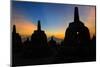 Indonesia, Java, Borobudur. Sunrise over the Active Stratovolcano-Nigel Pavitt-Mounted Photographic Print