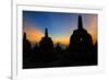 Indonesia, Java, Borobudur. Sunrise over the Active Stratovolcano-Nigel Pavitt-Framed Photographic Print