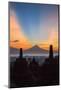 Indonesia, Java, Borobudur. Sunrise over the Active Stratovolcano-Nigel Pavitt-Mounted Photographic Print