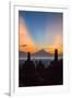 Indonesia, Java, Borobudur. Sunrise over the Active Stratovolcano-Nigel Pavitt-Framed Photographic Print