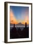 Indonesia, Java, Borobudur. Sunrise over the Active Stratovolcano-Nigel Pavitt-Framed Photographic Print