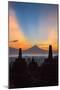 Indonesia, Java, Borobudur. Sunrise over the Active Stratovolcano-Nigel Pavitt-Mounted Premium Photographic Print