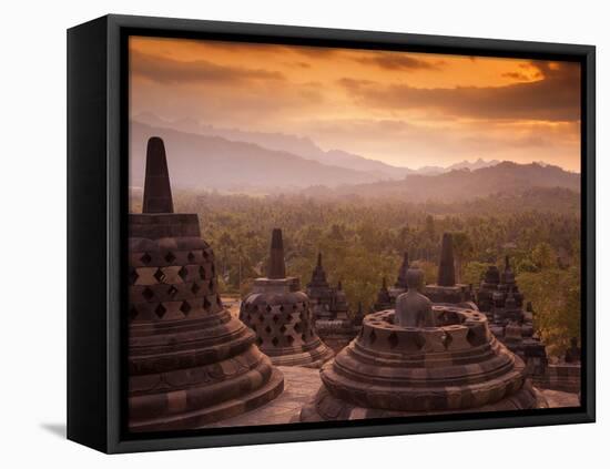 Indonesia, Java, Magelang, Borobudur Temple-Jane Sweeney-Framed Stretched Canvas