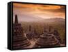 Indonesia, Java, Magelang, Borobudur Temple-Jane Sweeney-Framed Stretched Canvas