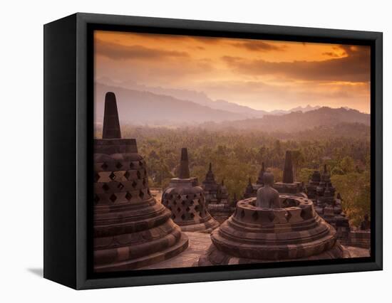 Indonesia, Java, Magelang, Borobudur Temple-Jane Sweeney-Framed Stretched Canvas