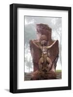 Indonesia, Java, Mount Lawu, Candi Sukuh. an Ancient Stone Carving in the Grounds of Candi Sukuh-Nigel Pavitt-Framed Photographic Print