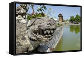 Indonesia, Mayura Water Palace. Statue of Mythical Creature-Cindy Miller Hopkins-Framed Stretched Canvas