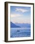 Indonesia, Sumatra, Samosir Island, Tuk Tuk, Man Fishing in Dug Out Canoe on Lake Toba-Jane Sweeney-Framed Photographic Print