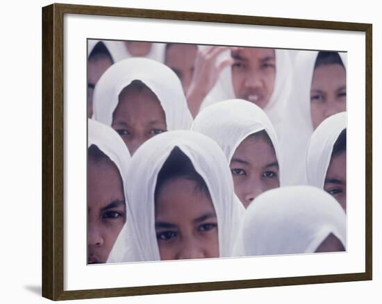 Indonesian Children Wearing White Headdress-Co Rentmeester-Framed Photographic Print