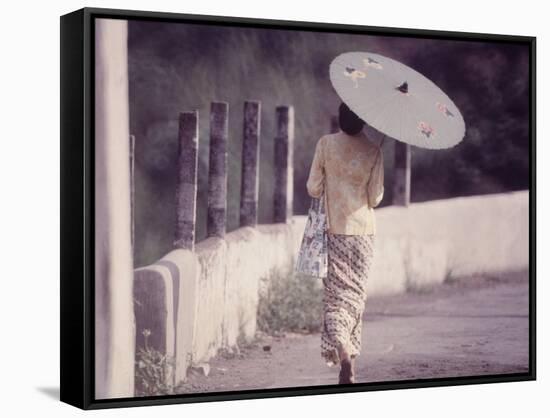 Indonesian Woman with a Parasol-Co Rentmeester-Framed Stretched Canvas
