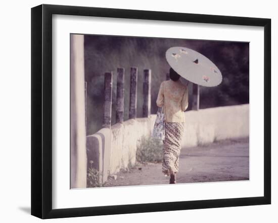 Indonesian Woman with a Parasol-Co Rentmeester-Framed Photographic Print