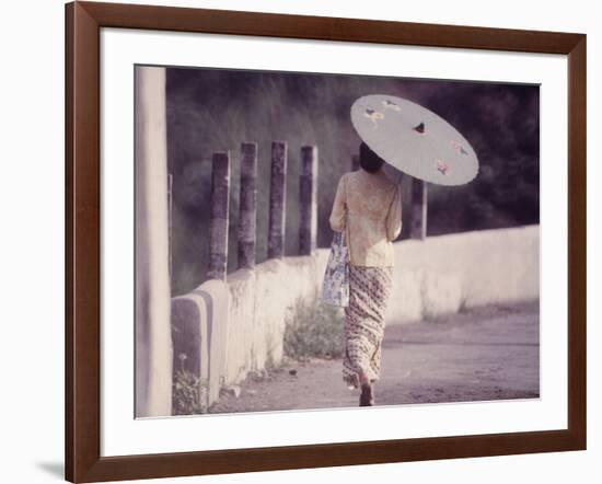 Indonesian Woman with a Parasol-Co Rentmeester-Framed Photographic Print