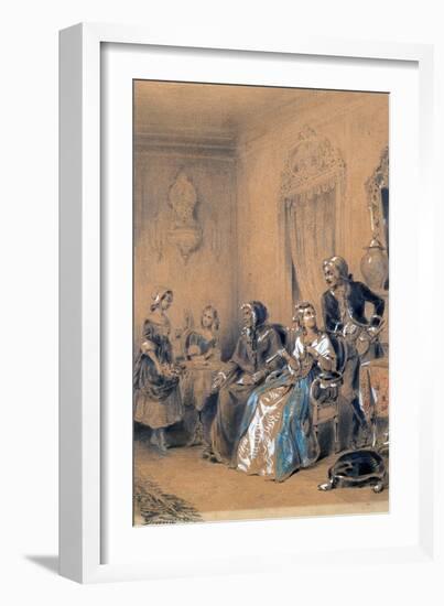 Indoor Scene, C1815-1865-Eugene Deveria-Framed Giclee Print