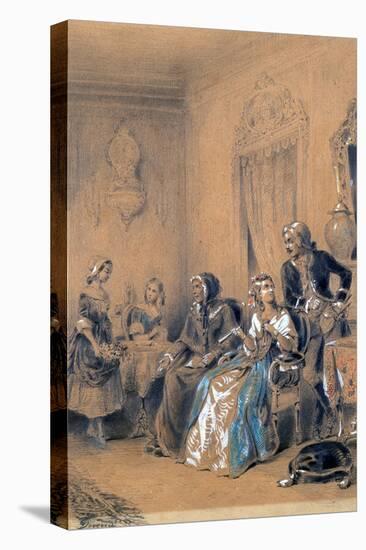 Indoor Scene, C1815-1865-Eugene Deveria-Stretched Canvas