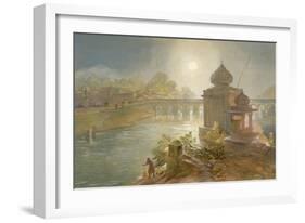 Indore, from 'India Ancient and Modern', 1867 (Colour Litho)-William 'Crimea' Simpson-Framed Giclee Print