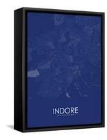 Indore, India Blue Map-null-Framed Stretched Canvas