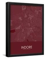 Indore, India Red Map-null-Framed Poster