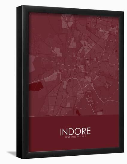 Indore, India Red Map-null-Framed Poster