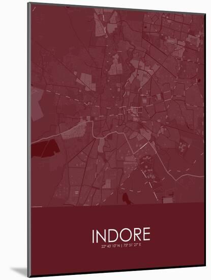 Indore, India Red Map-null-Mounted Poster