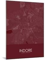 Indore, India Red Map-null-Mounted Poster