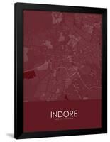 Indore, India Red Map-null-Framed Poster