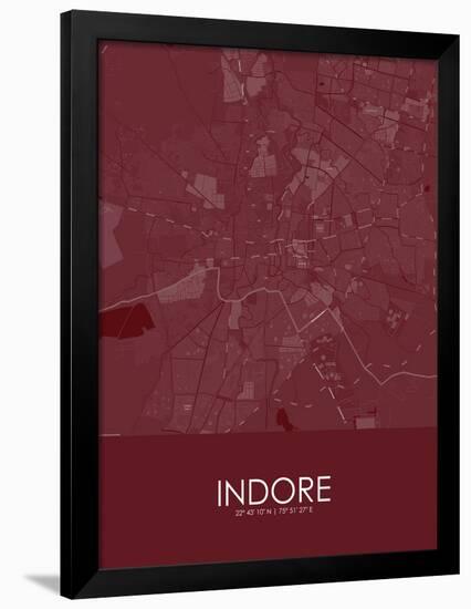 Indore, India Red Map-null-Framed Poster