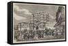 Indore, the Chowk, or Square, before the Palace of Rajah-null-Framed Stretched Canvas