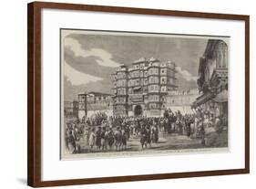 Indore, the Chowk, or Square, before the Palace of Rajah-null-Framed Giclee Print